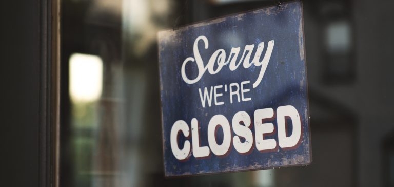 sorry we're closed sign